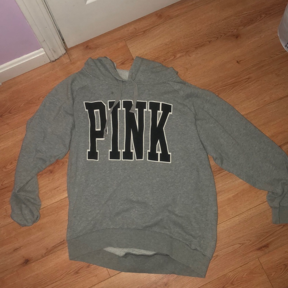 PINK gray oversized sweatshirt